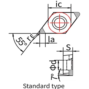 Токарные PCBN пластины типа DCGW