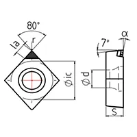Токарные PCD пластины типа CCGW