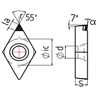 Токарные PCD пластины типа DCGW