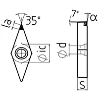 Токарные PCD пластины типа VCGW